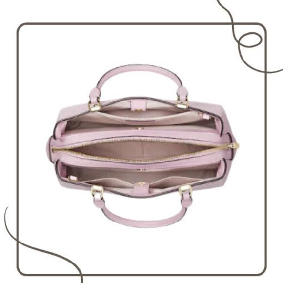 Kate Spade Leila Quartz Pink Medium Satchel Triple Compartment NWT - Picture 4 of 6